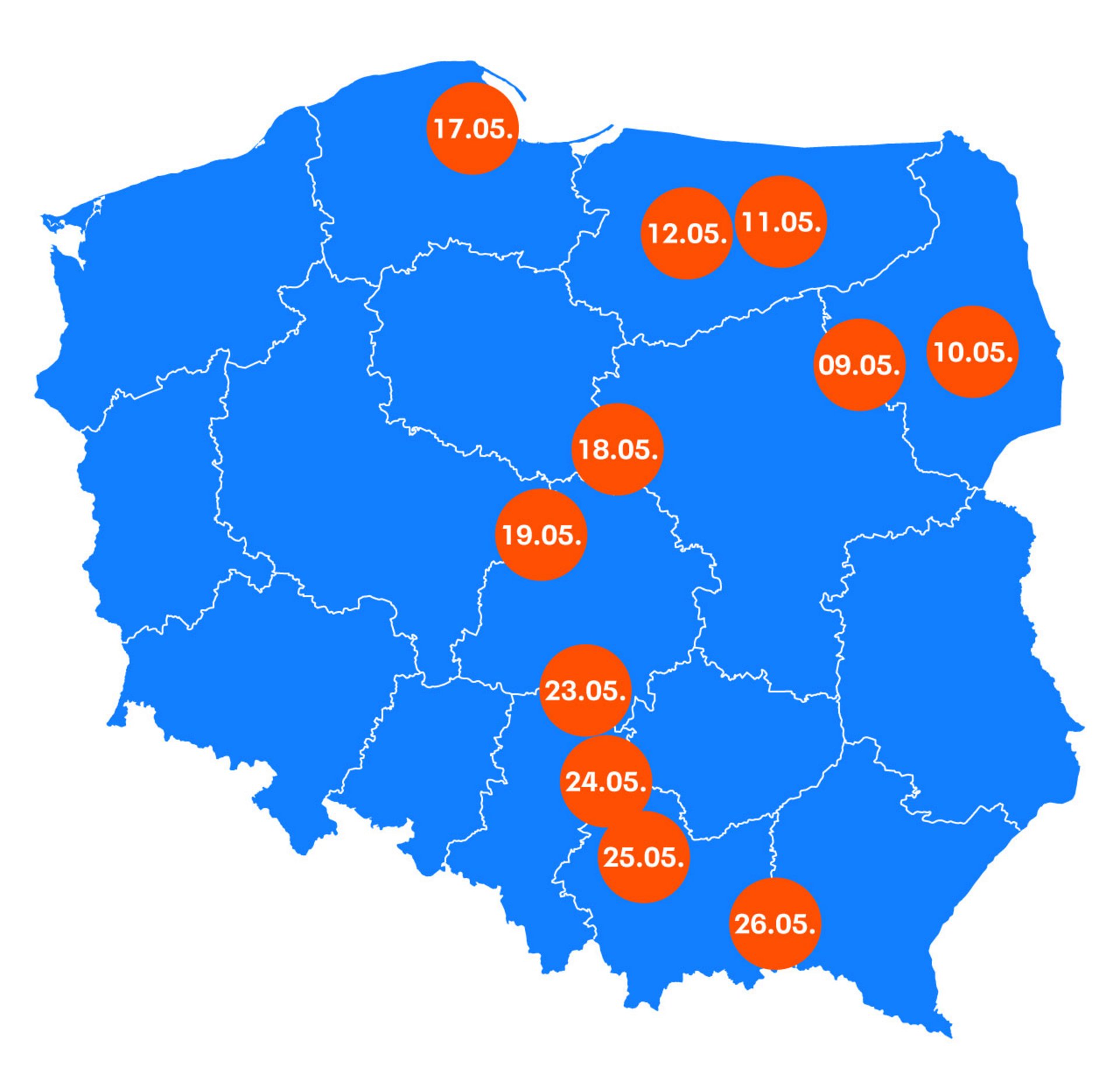 Mapa dni otwartych 2023